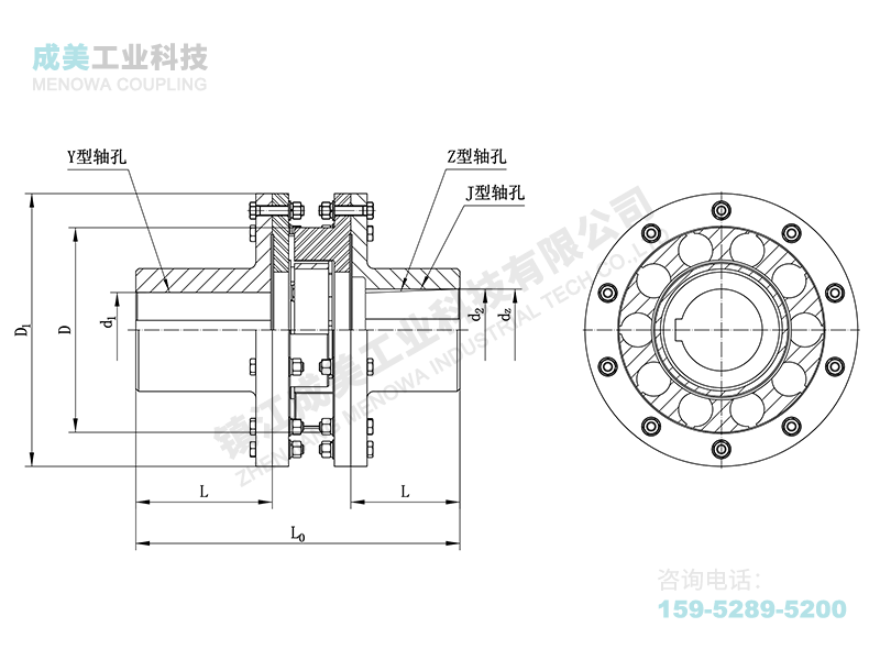 LMS型(双法兰)梅花联轴器